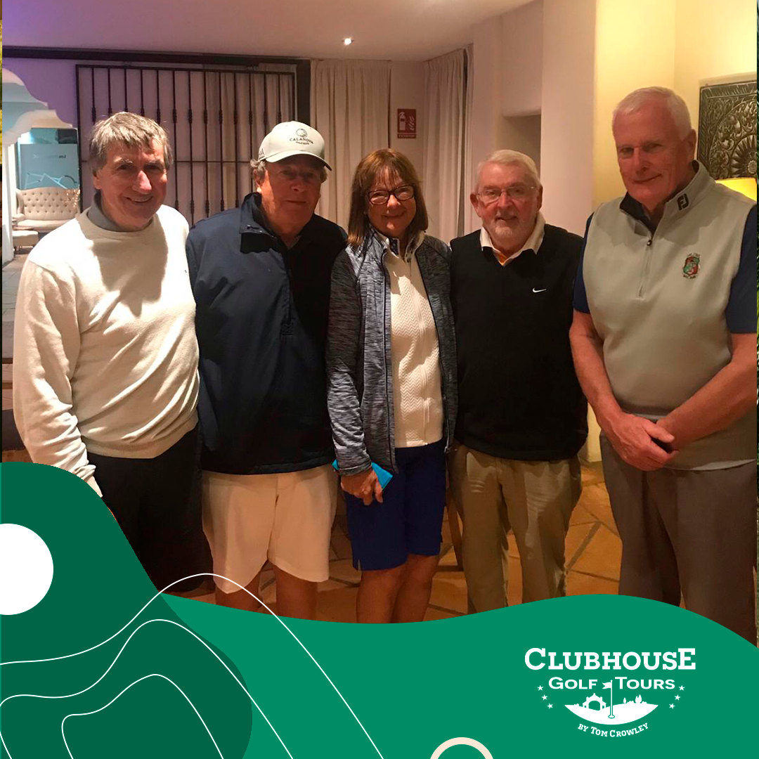 Winners last Wednesday in Los Naranjos from left, Harry McCracken 2s. Billy Treacy 3rd. Ladies winner Marianne McGough. Frank O Shaughnessy 2nd and winner Paddy Geary.