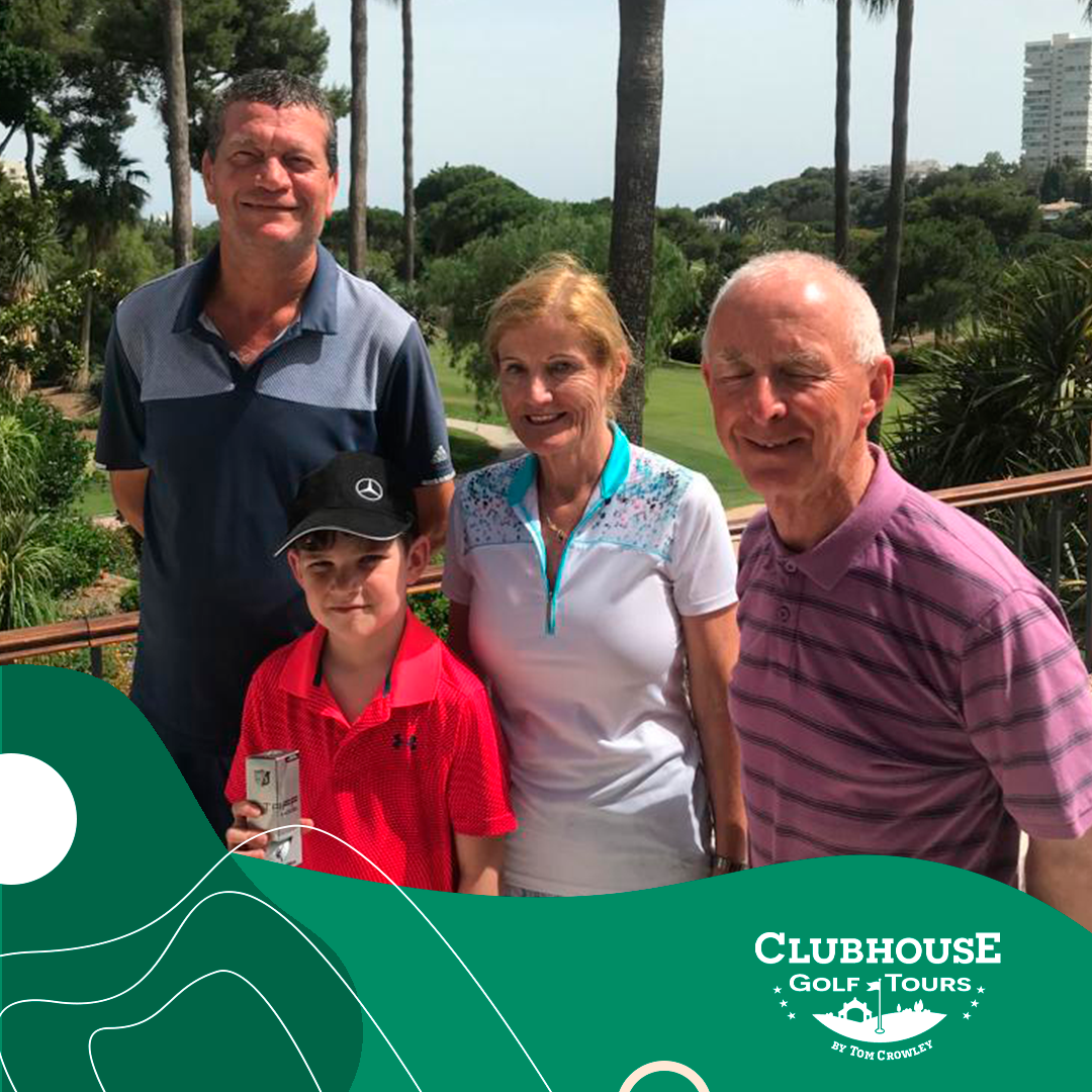 More winners from Rio Real from left, Frank Ammar 2nd. Junior winner James Fallon. Ladies winner Olive Thompson and Michael Cunningham 3rd. Next Wednesday we play Santana at 11.00.Price inc shared buggy €75.