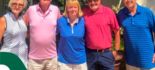 Winners at Santana last Wednesday from left Fionnuala O Neill runner up.John Shannon 4th. Overall winner with 41 pts Trish Cunningham. Steve Holmes and Peter Byrne 2s. Frank Ammar was 3rd and 2s.