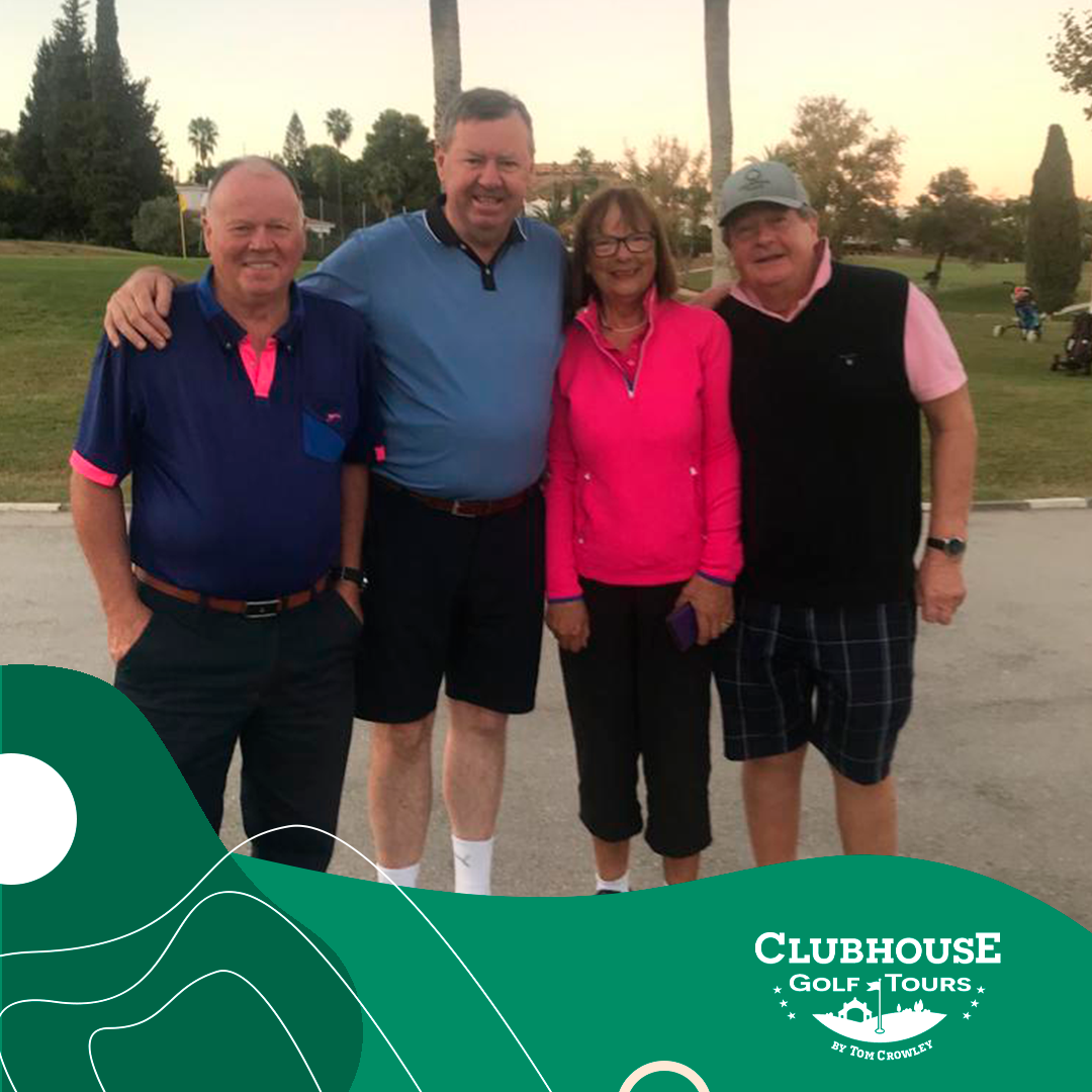 Winners from El Paraiso last Wednesday from left, Kevin McLaugjlin 2nd. Morgan Doyle 3rd and 2s. Ladies winner Marianne McGough and Gents winner and 2s Billy Treacy
