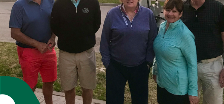 Winners from Santana last Wednesday from left, Gerry Smyth 3rd gents. Overall winner Allen Murphy. Ladies winner Evelyn Hanlon.Ladies runner up Maura Toal and gents runner up Jim Toal
