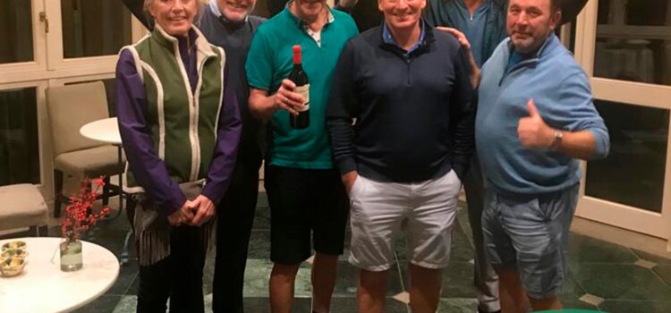 Happy New Year winners at Flamingos last Wednesday from left Ladies winner and Wine Sponsor Torild Flaten. In 4th Ludvig with Snorre Flaten 3rd. Kieran McDermott 2s and overall winner and 2s Frank Ammar. Liam Lahart 2s.Also Frauke Schleicher and Joe Duignam had 2s.