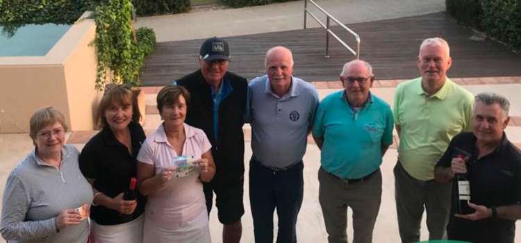 Winners from Valle Romano last Wednesday fro left Mary Gregory runner up in ladies. Eithne Cusack 3rd and ladies winner Eileen O Meara. Gents winner was that great Norwegian Thor Rolfsen 38 pts. David Horsburgh 2s, Martin Kernaghan 2nd with Joe Duignam 3rd and Kevin Walsh 4th